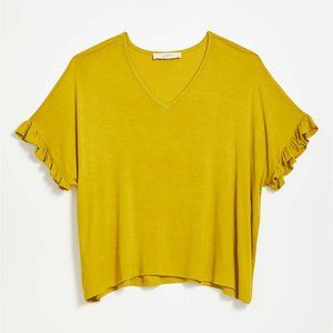LOFT Ruffle Cuff V-Neck Dolman Top size XL